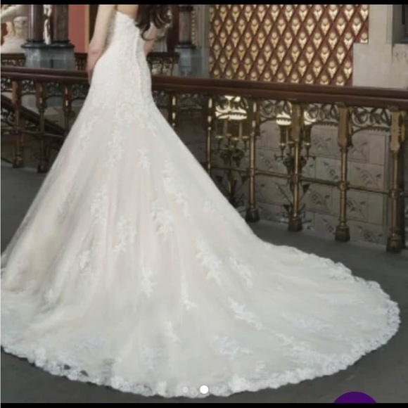 Justin Alexander Beaded Lace Sequin-Lined A-Line Bridal Gown - Picture 1 of 11